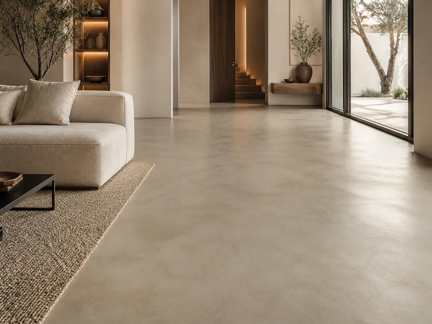 Betonlook vloer voorbeeld van afwerking