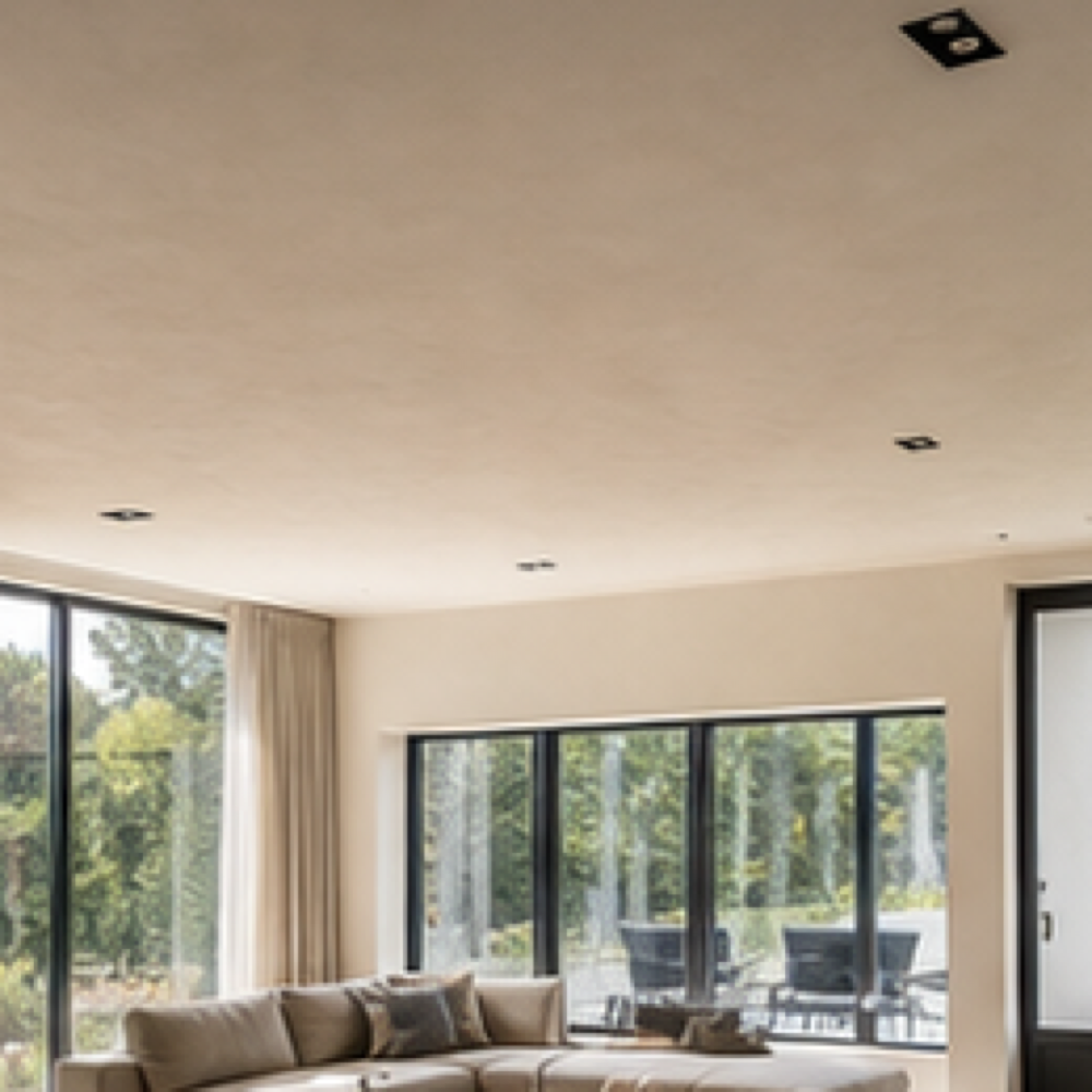 Plafond glad stucen voorbeeld van afwerking
